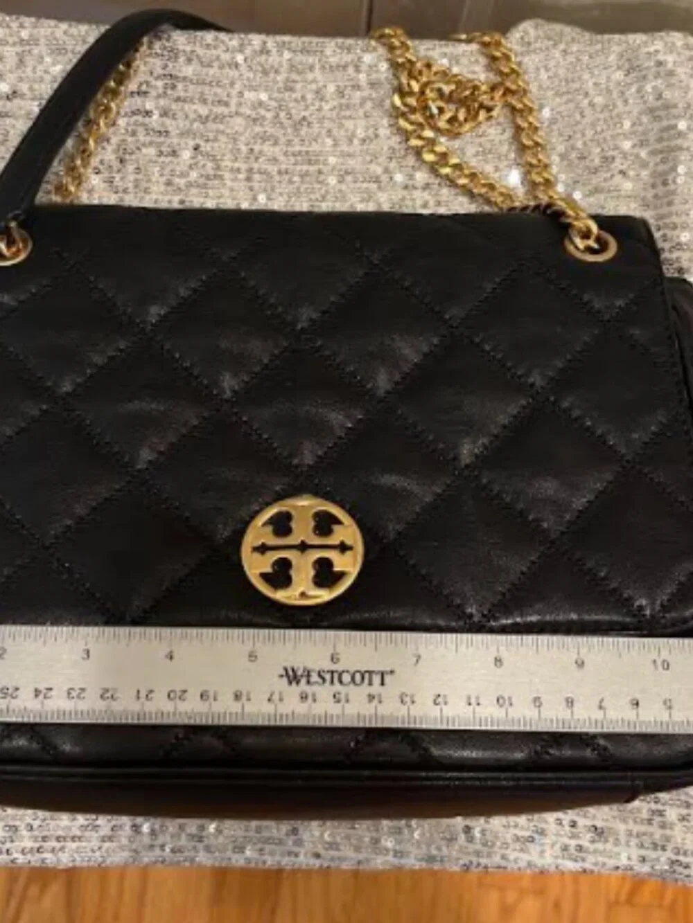 Tory Burch Black Quilted Lather Shoulder Bag